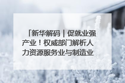 新华解码｜促就业强产业！权威部门解析人力资源服务业与制造业融合发展试点