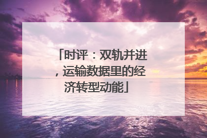 时评：双轨并进，运输数据里的经济转型动能