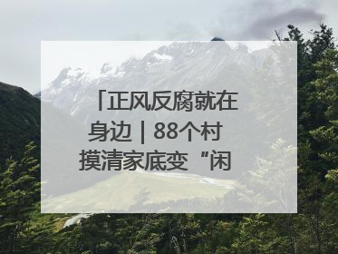 正风反腐就在身边｜88个村摸清家底变“闲”为“宝”