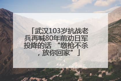 武汉103岁抗战老兵再喊80年前劝日军投降的话 “缴枪不杀，放你回家”