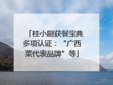 桂小厨获餐宝典多项认证：“广西菜代表品牌”等