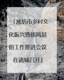 潍坊市乡村文化振兴暨移风易俗工作推进会议在诸城召开