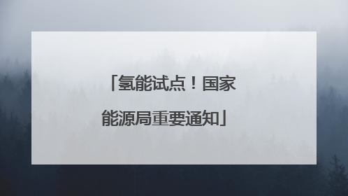 氢能试点！国家能源局重要通知