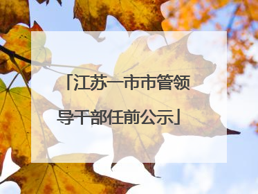 江苏一市市管领导干部任前公示