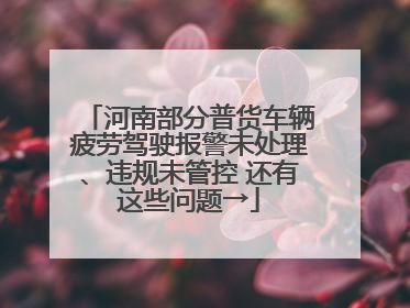 河南部分普货车辆疲劳驾驶报警未处理、违规未管控 还有这些问题→