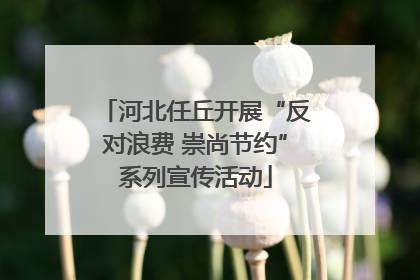 河北任丘开展“反对浪费 崇尚节约”系列宣传活动
