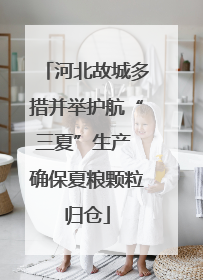 河北故城多措并举护航“三夏”生产 确保夏粮颗粒归仓