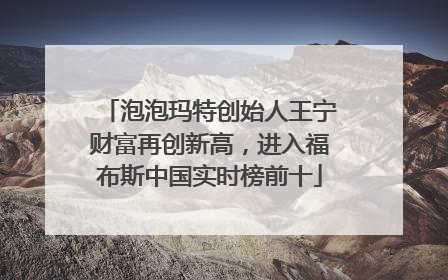 泡泡玛特创始人王宁财富再创新高，进入福布斯中国实时榜前十