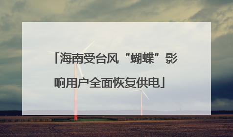 海南受台风“蝴蝶”影响用户全面恢复供电