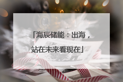 海辰储能：出海，站在未来看现在