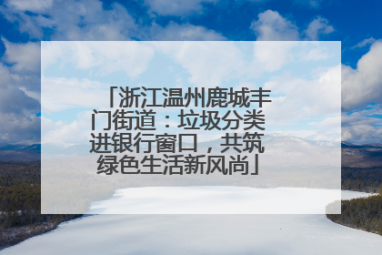 浙江温州鹿城丰门街道：垃圾分类进银行窗口，共筑绿色生活新风尚
