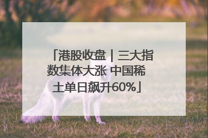 港股收盘｜三大指数集体大涨 中国稀土单日飙升60%