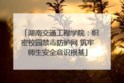 湖南交通工程学院：织密校园禁毒防护网 筑牢师生安全意识根基