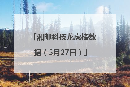 湘邮科技龙虎榜数据（5月27日）