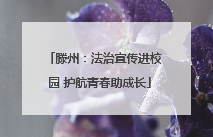 滕州：法治宣传进校园 护航青春助成长