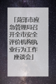 菏泽市应急管理局召开全市安全评价机构执业行为工作座谈会