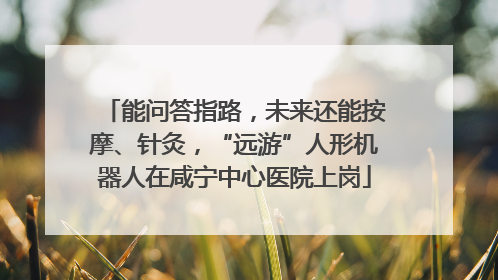 能问答指路，未来还能按摩、针灸，“远游”人形机器人在咸宁中心医院上岗