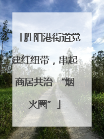 胜阳港街道党建红纽带，串起商居共治 “烟火圈”