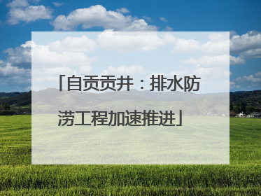 自贡贡井：排水防涝工程加速推进
