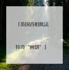 英国首相批法拉奇“画饼”
