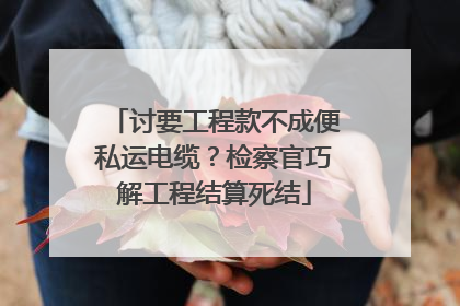 讨要工程款不成便私运电缆？检察官巧解工程结算死结