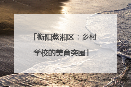 衡阳蒸湘区：乡村学校的美育突围