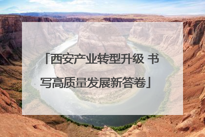 西安产业转型升级 书写高质量发展新答卷