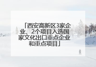 西安高新区3家企业、2个项目入选国家文化出口重点企业和重点项目