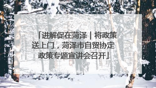 进解促在菏泽｜将政策送上门，菏泽市自贸协定政策专题宣讲会召开