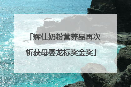 辉仕奶粉营养品再次斩获母婴龙标奖金奖