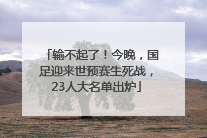 输不起了！今晚，国足迎来世预赛生死战，23人大名单出炉