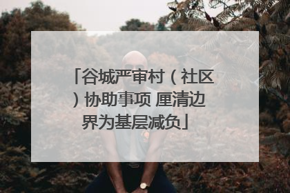 谷城严审村（社区）协助事项 厘清边界为基层减负