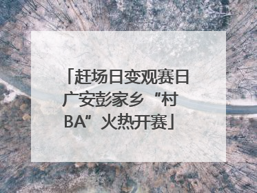 赶场日变观赛日 广安彭家乡“村BA”火热开赛