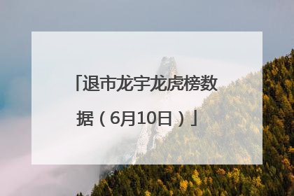 退市龙宇龙虎榜数据（6月10日）