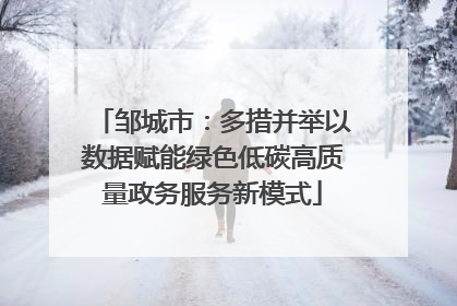 邹城市：多措并举以数据赋能绿色低碳高质量政务服务新模式