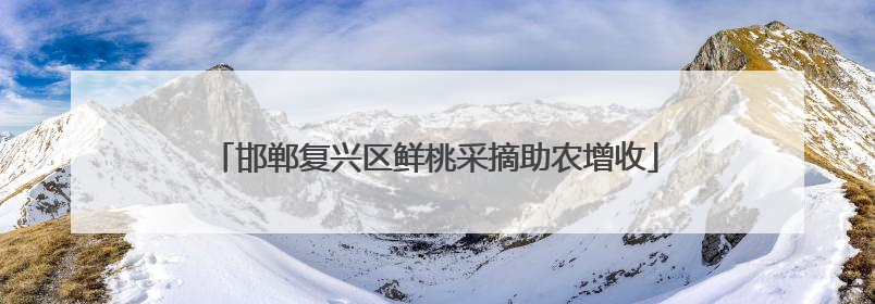 邯郸复兴区鲜桃采摘助农增收