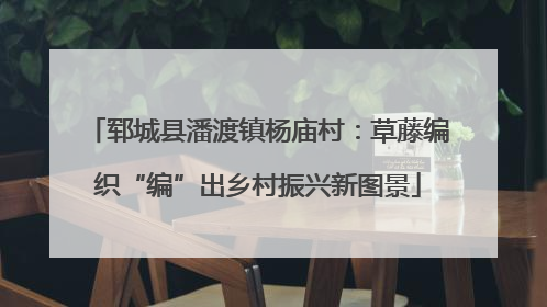 郓城县潘渡镇杨庙村：草藤编织“编”出乡村振兴新图景
