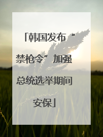 韩国发布“禁枪令”加强总统选举期间安保