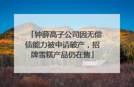 钟薛高子公司因无偿债能力被申请破产，招牌雪糕产品仍在售