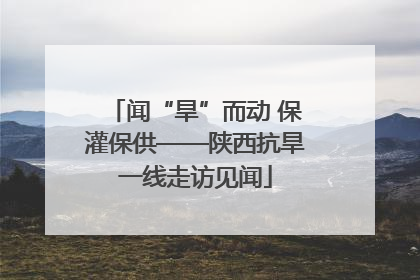 闻“旱”而动 保灌保供——陕西抗旱一线走访见闻