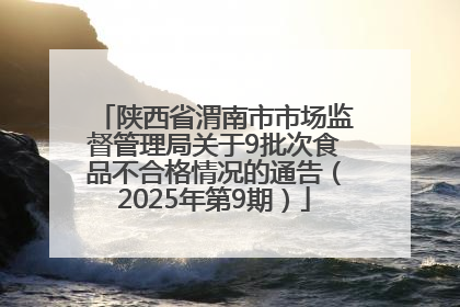 陕西省渭南市市场监督管理局关于9批次食品不合格情况的通告（2025年第9期）
