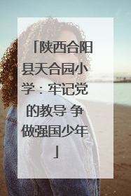陕西合阳县天合园小学：牢记党的教导 争做强国少年