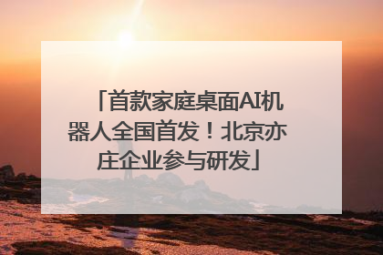 首款家庭桌面AI机器人全国首发！北京亦庄企业参与研发