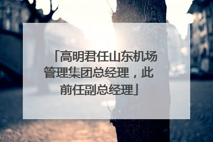 高明君任山东机场管理集团总经理，此前任副总经理