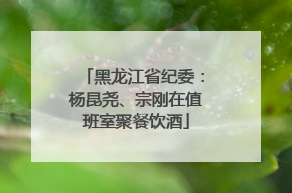 黑龙江省纪委：杨昆尧、宗刚在值班室聚餐饮酒