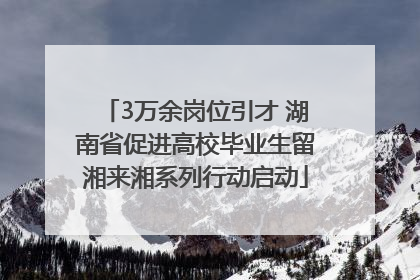 3万余岗位引才 湖南省促进高校毕业生留湘来湘系列行动启动