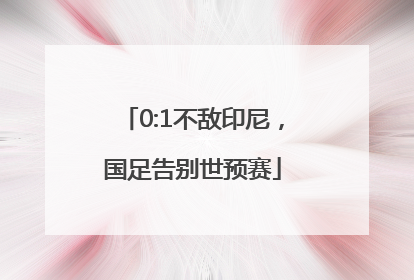 0:1不敌印尼，国足告别世预赛