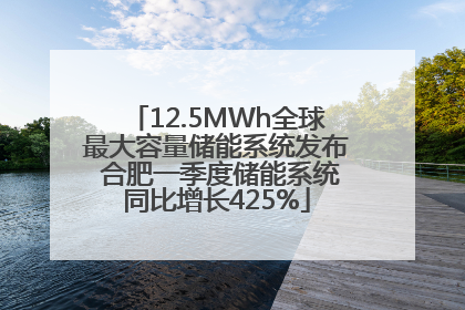 12.5MWh全球最大容量储能系统发布 合肥一季度储能系统同比增长425%