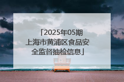 2025年05期上海市黄浦区食品安全监督抽检信息