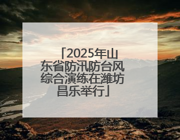 2025年山东省防汛防台风综合演练在潍坊昌乐举行
